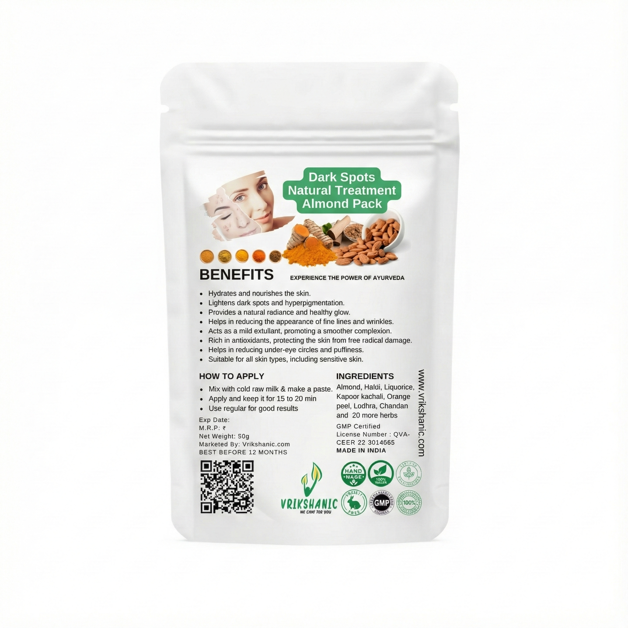 Dark Spots Natural Treatment Almond Pack - Vrikshanic