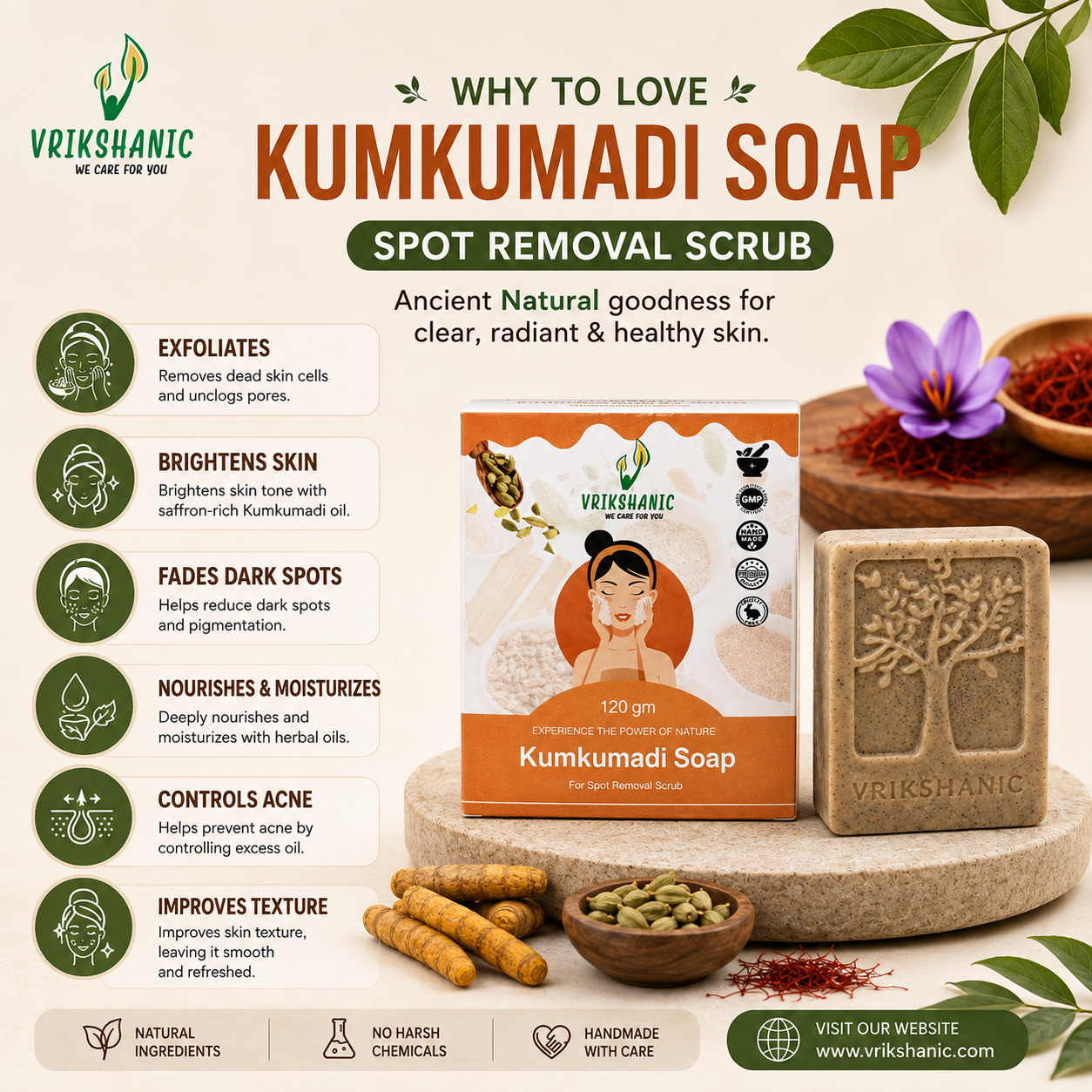 Kumkumadi Spot Removal Scrub Soap
