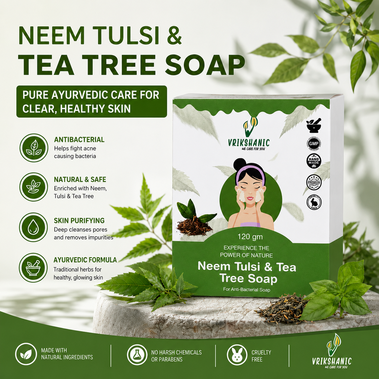 Neem Tulsi & Tea Tree Soap