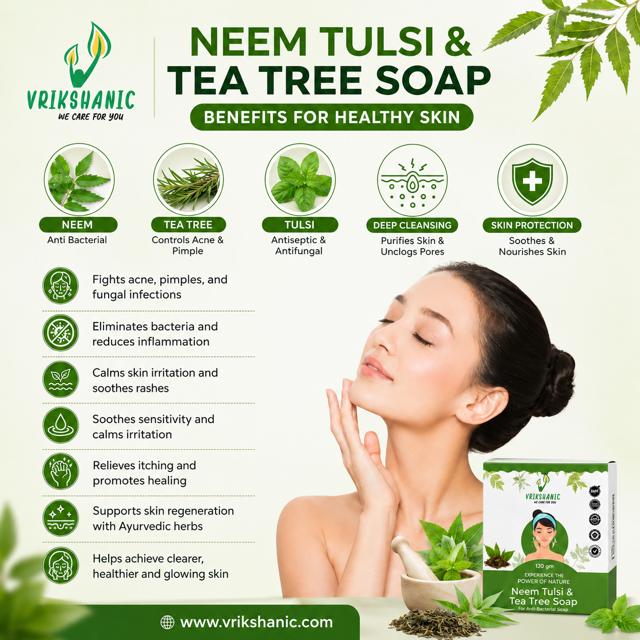 Neem Tulsi & Tea Tree Soap