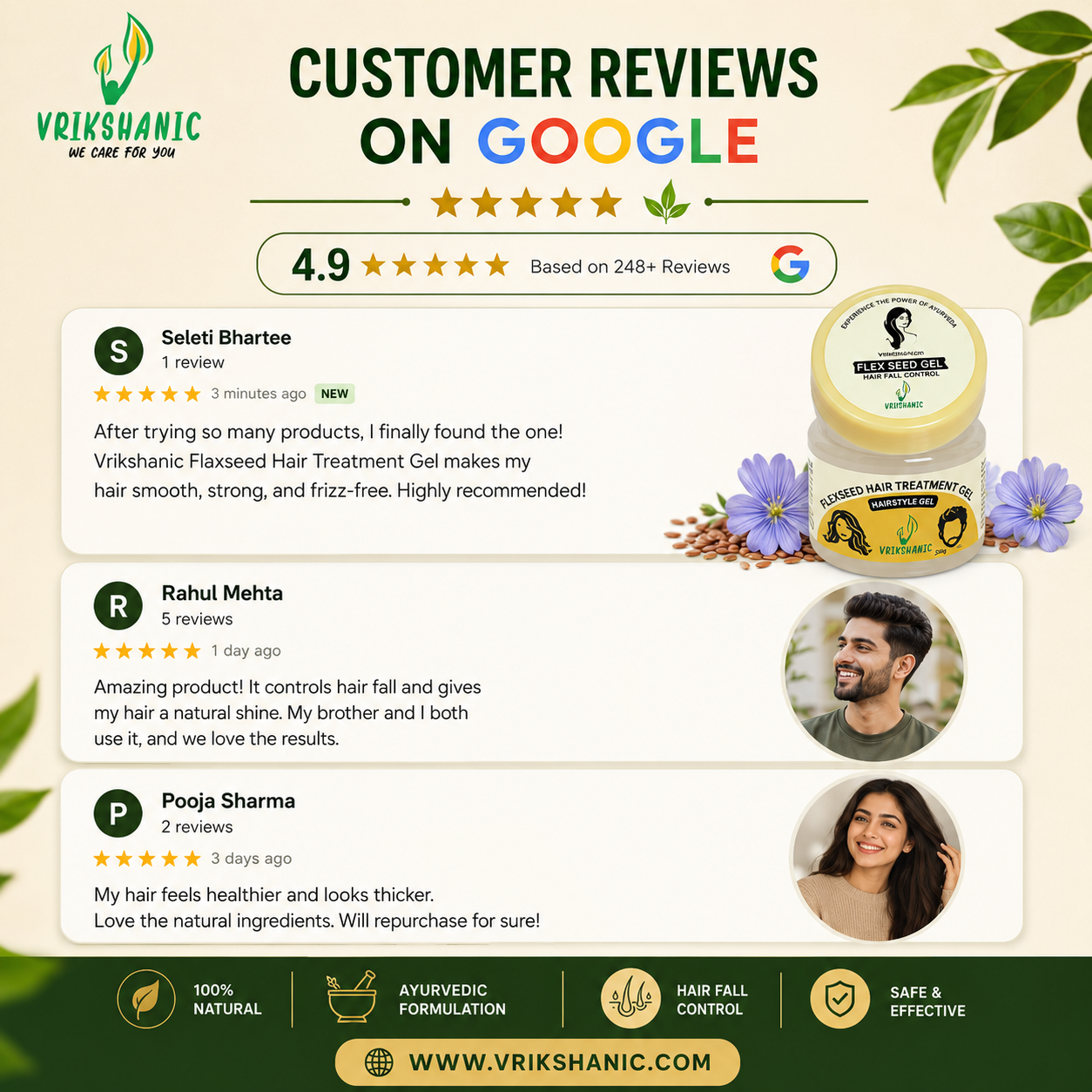 FLAXSEED HAIR TREATMENT GEL - Vrikshanic
