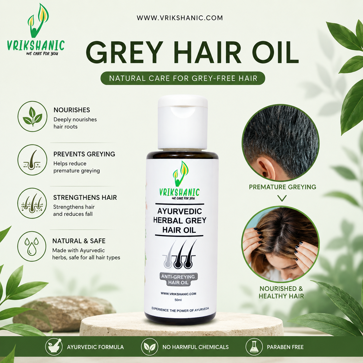 Ayurvedic Herbal Grey Hair Oil