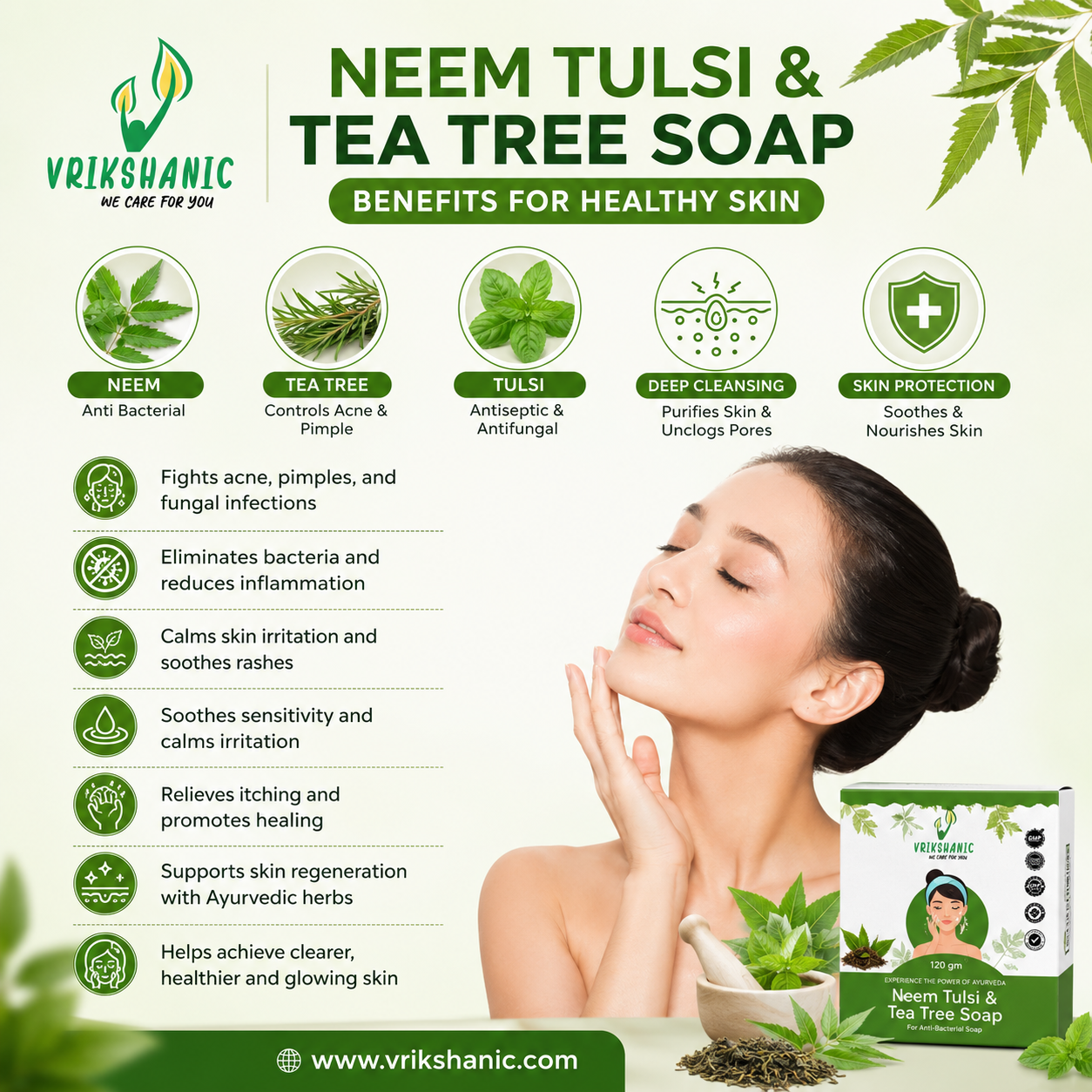 Neem Tulsi & Tea Tree Soap