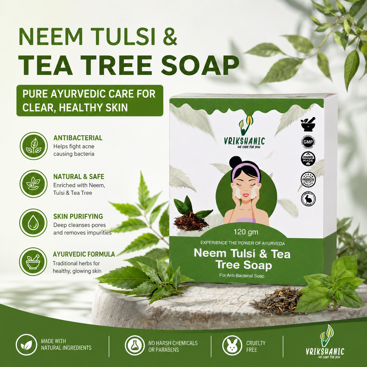 Neem Tulsi & Tea Tree Soap