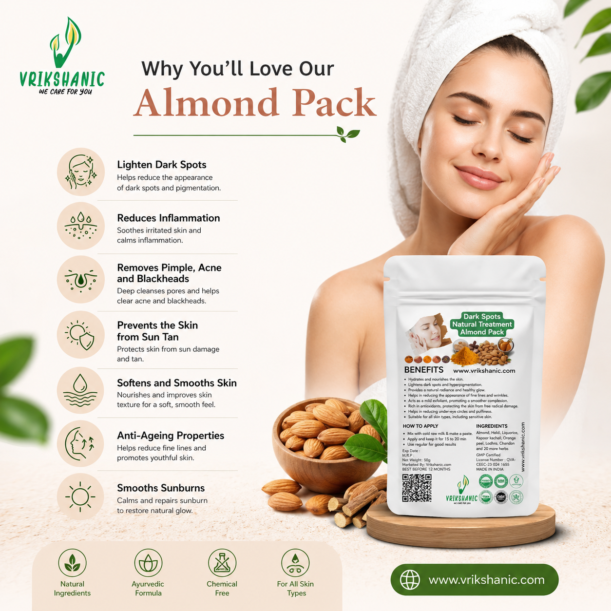Dark Spots Natural Treatment Almond Pack