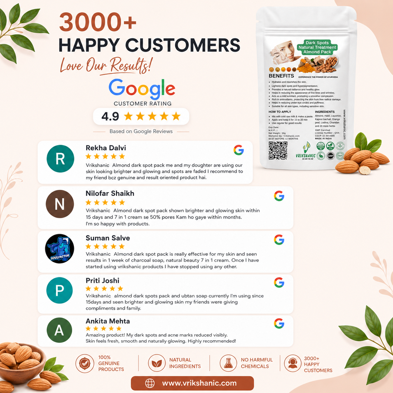 Dark Spots Natural Treatment Almond Pack