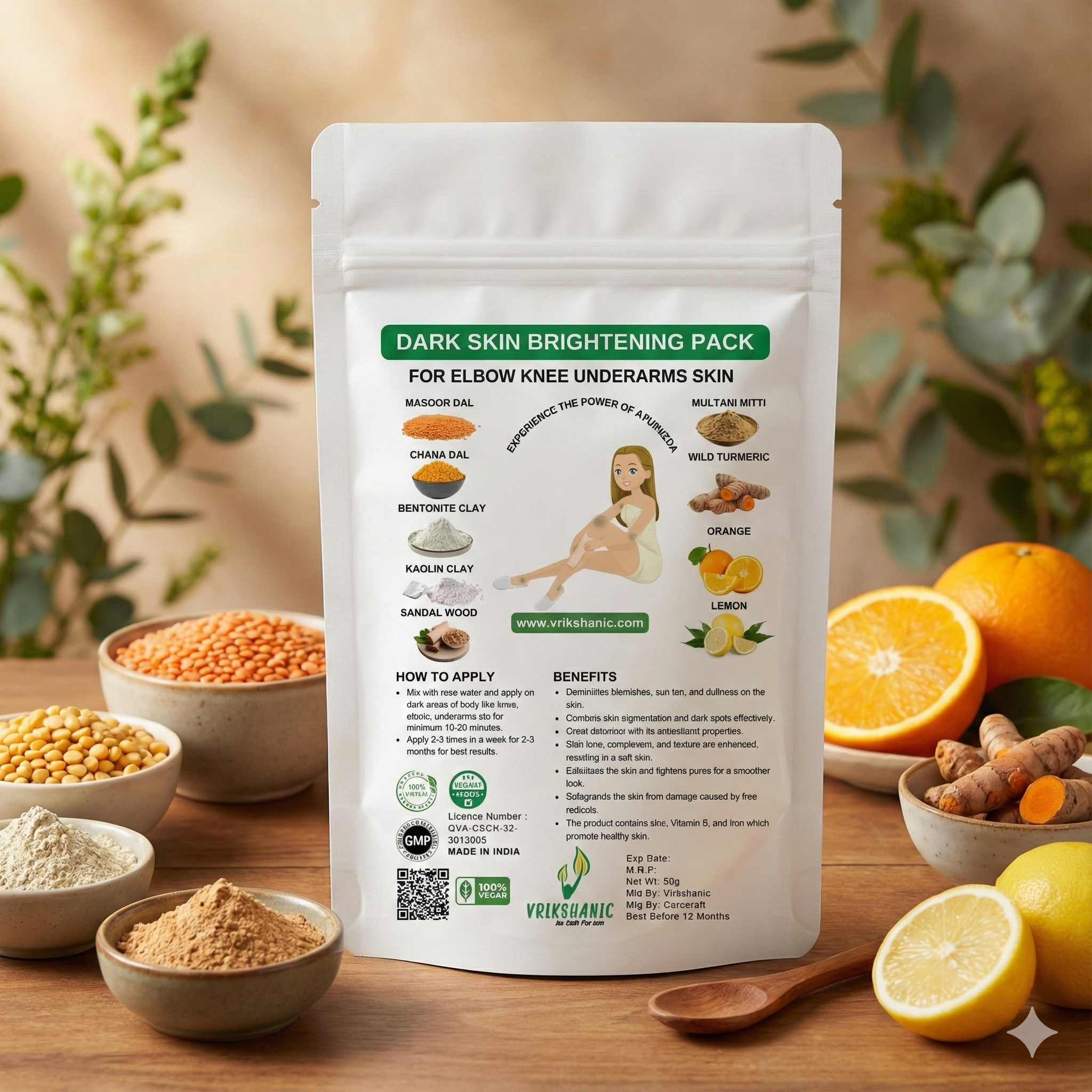 Dark Skin Brightening Pack - Vrikshanic