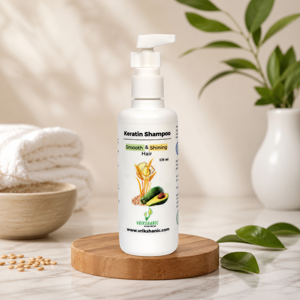 Keratin Smooth & Straight Hair Shampoo - Vrikshanic